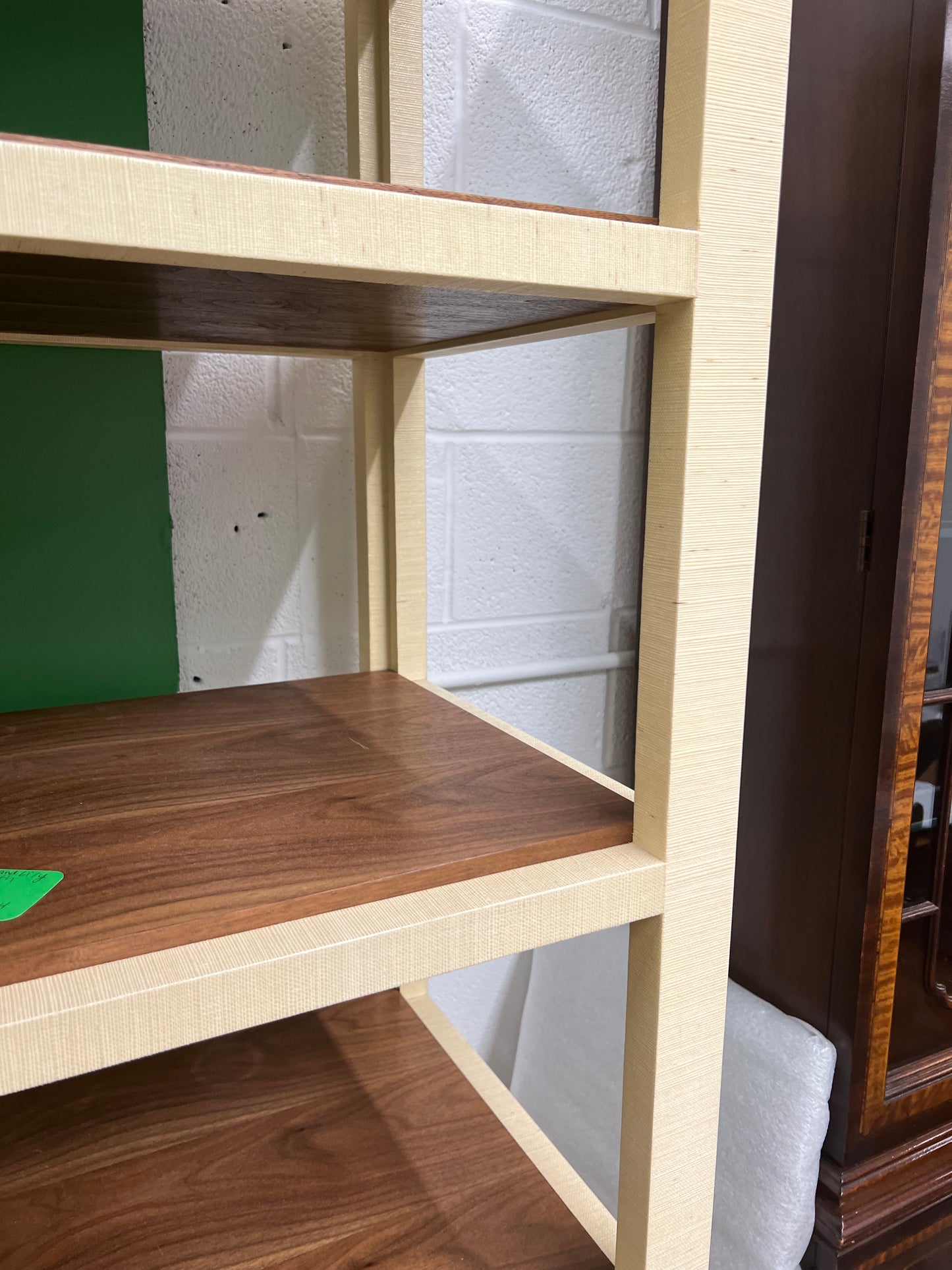 Custom Grass Cloth Bookshelf