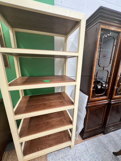 Custom Grass Cloth Bookshelf