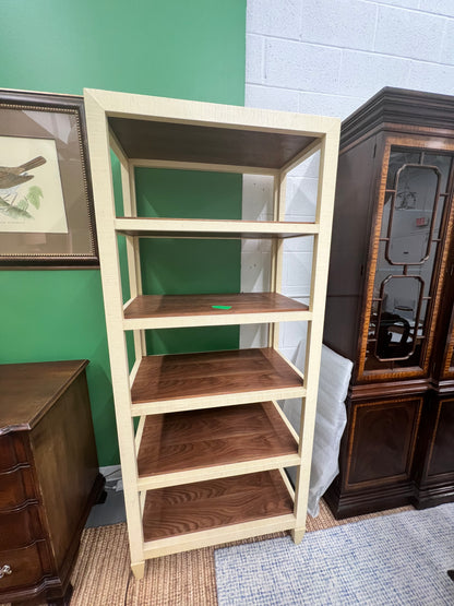 Custom Grass Cloth Bookshelf