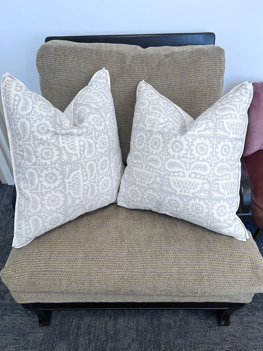 Brown And Cream Large Quadrille Pillow