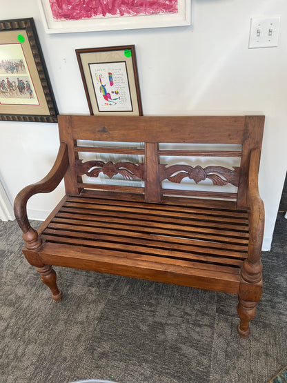 Carved Wood Bench
