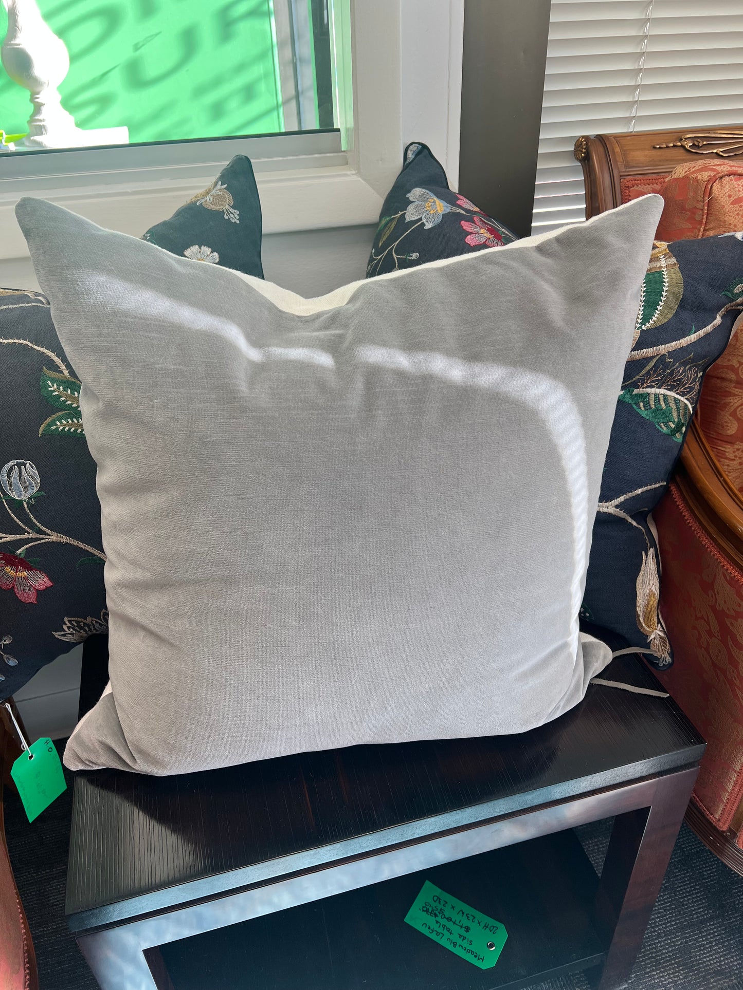 Gray Velvet Pillow
